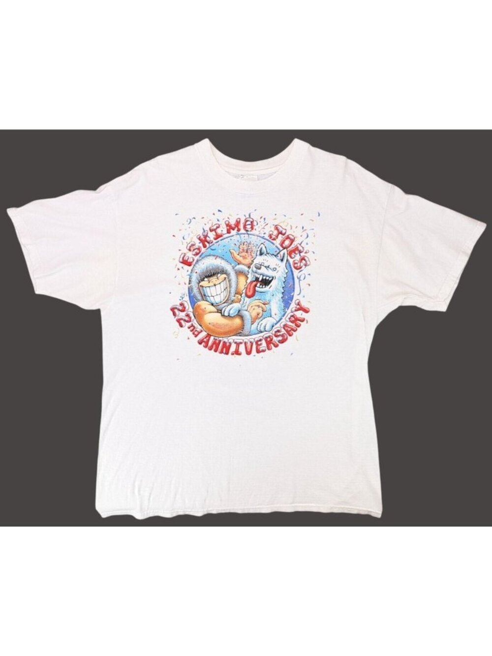 Vintage Eskimo Joe's 22nd Anniversary T-Shirt Hanes Beefy-T XL White Graphic Tee